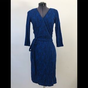 Express Blue Sophisticated Soft Wrap Dress Size S